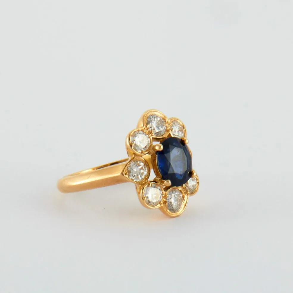 Bague Marguerite Saphir et Diamants