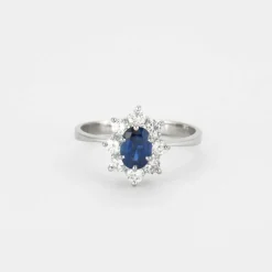 Bague Marguerite Saphir et Diamants