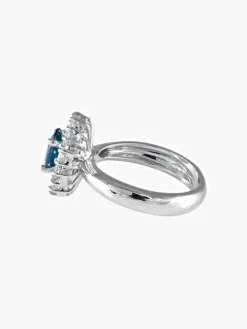 Bague Marguerite Saphir et Diamants