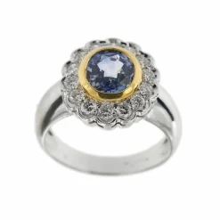 Bague Marguerite saphir et diamants