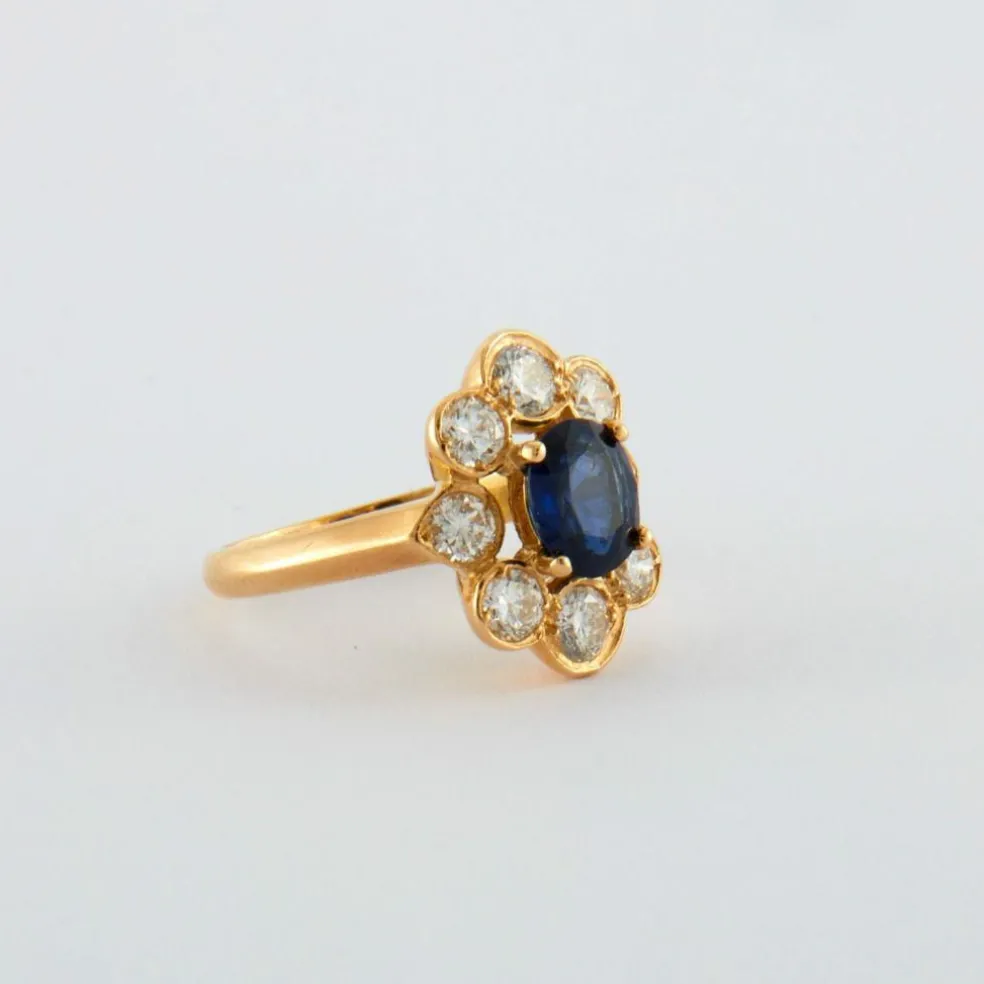 Bague Marguerite Saphir et Diamants