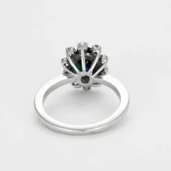 Bague marguerite saphir et diamants