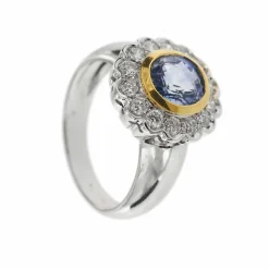 Bague Marguerite saphir et diamants