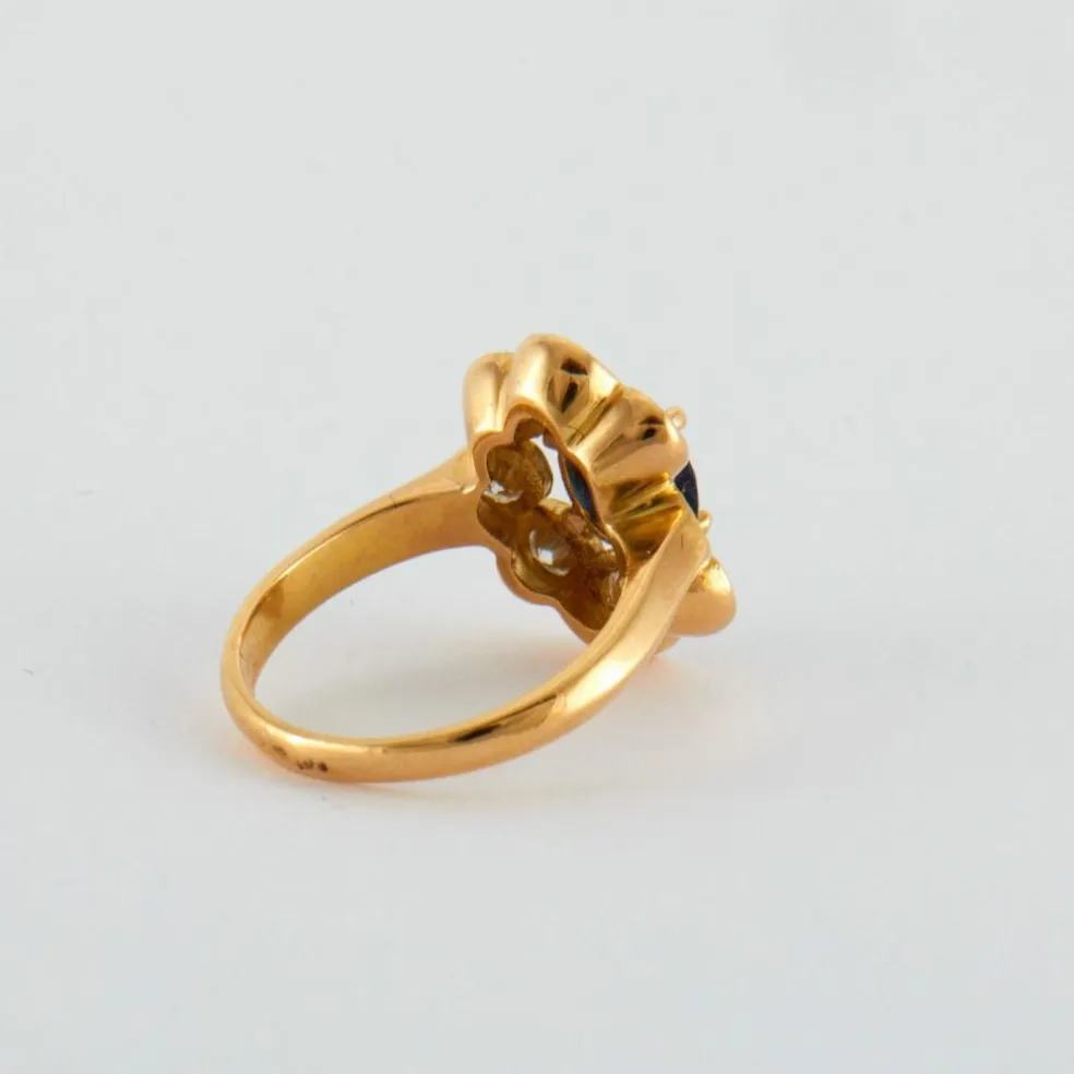 Bague Marguerite Saphir et Diamants
