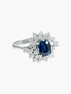 Bague Marguerite Saphir et Diamants