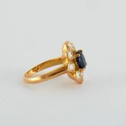 Bague Marguerite Saphir et Diamants