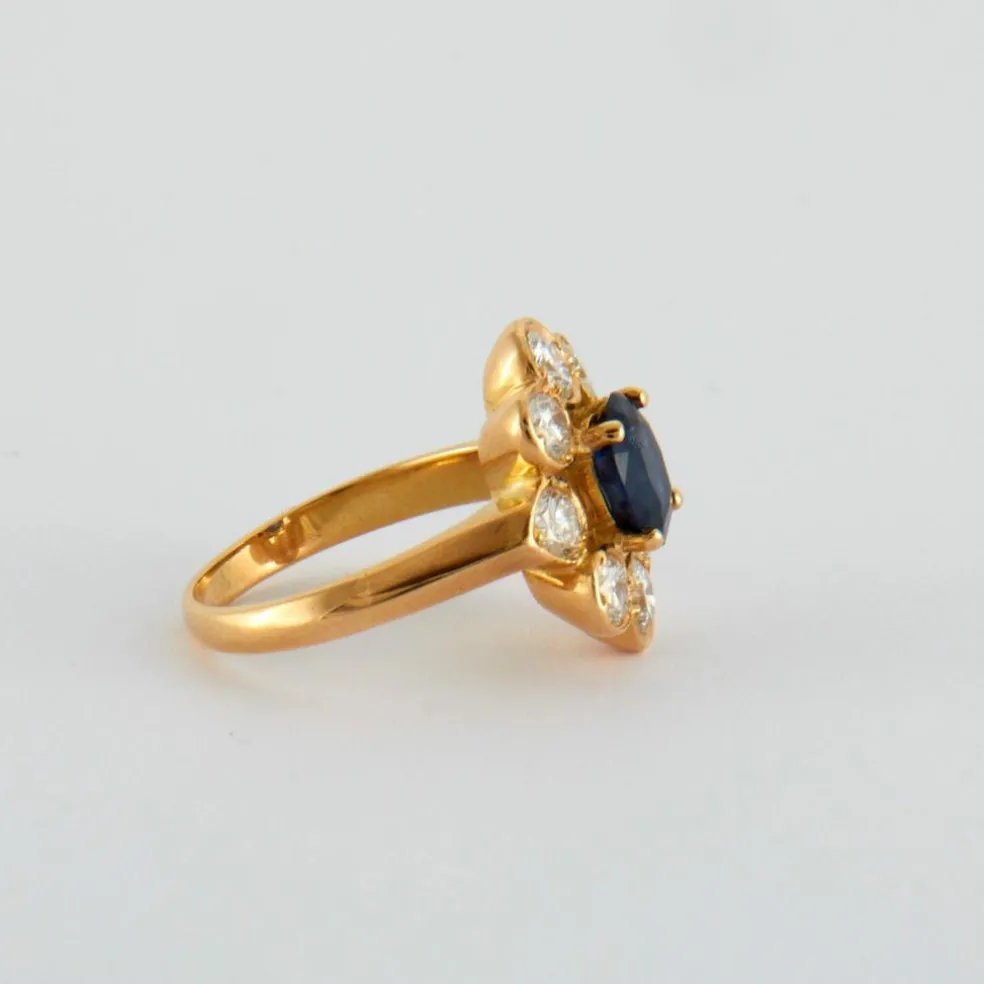 Bague Marguerite Saphir et Diamants
