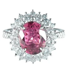 Bague Marguerite Saphir rose Diamants