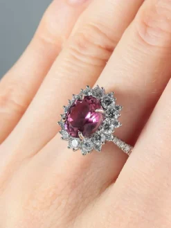 Bague Marguerite Saphir rose Diamants