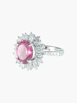 Bague Marguerite Saphir rose Diamants