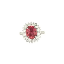 Bague Marguerite Tourmaline rose Diamants