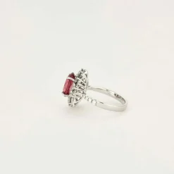 Bague Marguerite Tourmaline rose Diamants