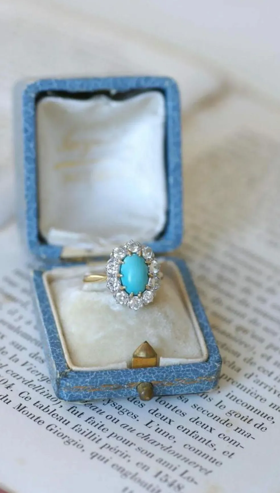 Bague Marguerite turquoise et diamants