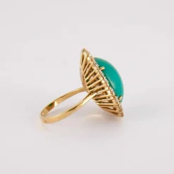 Bague Marguerite turquoise, diamants