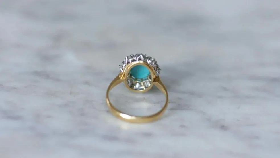 Bague Marguerite turquoise et diamants
