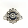 Bague Margueritte en Platine & Diamants, Saphirs