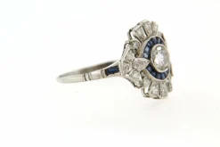 Bague Margueritte en Platine & Diamants, Saphirs