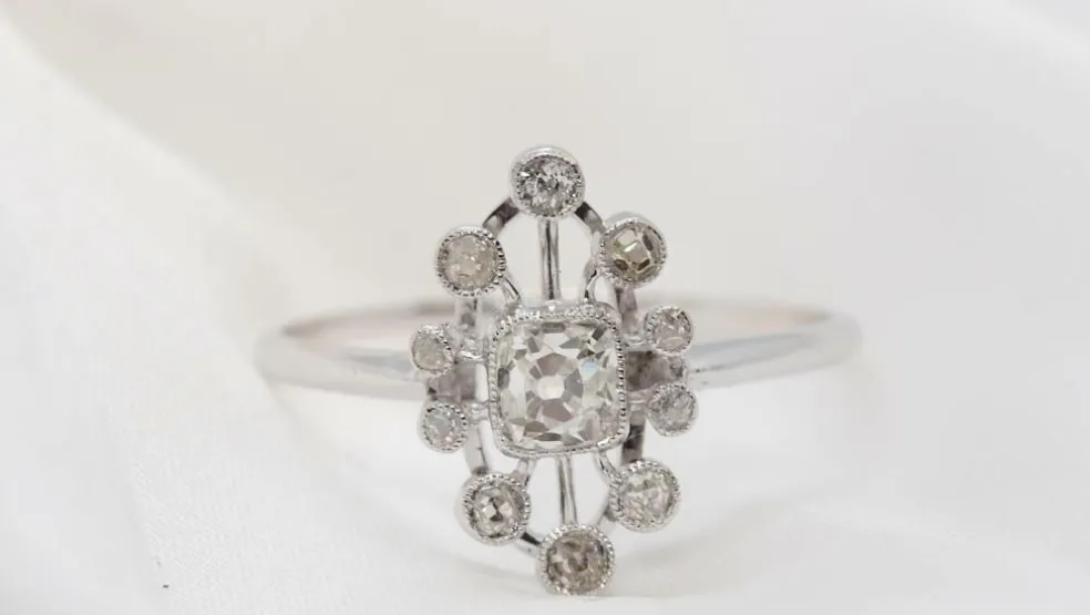 Bague Marquise ajourée Diamants
