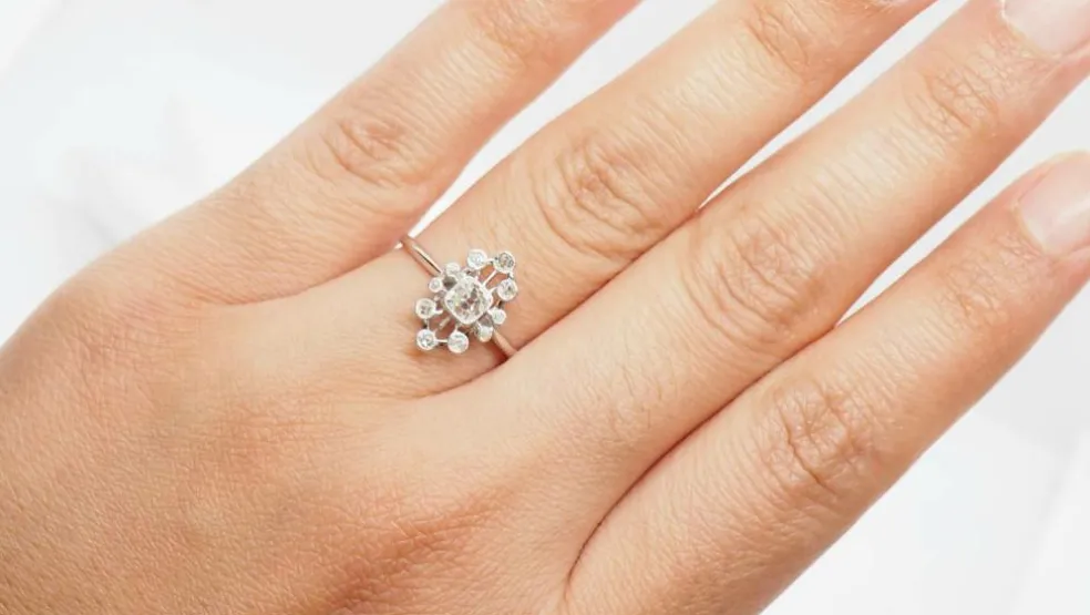Bague Marquise ajourée Diamants