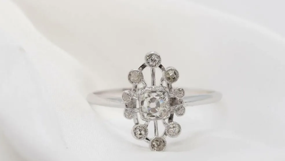 Bague Marquise ajourée Diamants