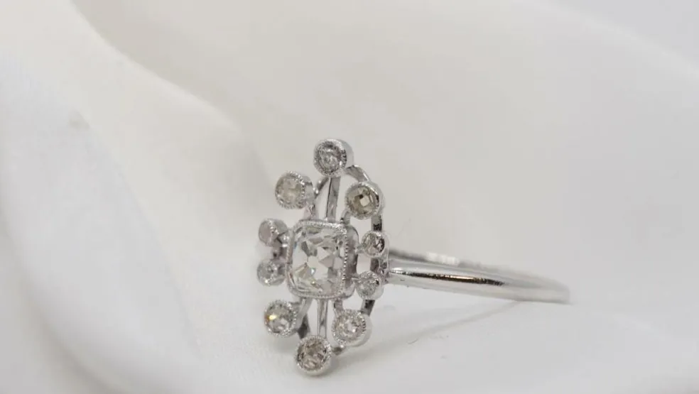 Bague Marquise ajourée Diamants