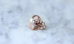 Bague Marquise Ancienne Or Rose et Grenats de Perpignan