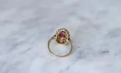 Bague Marquise Art Déco Rubis Birman et Diamants