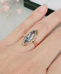 Bague marquise bicolore vintage