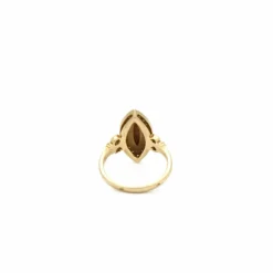 Bague marquise corail diamants