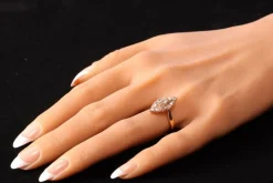 Bague marquise diamants