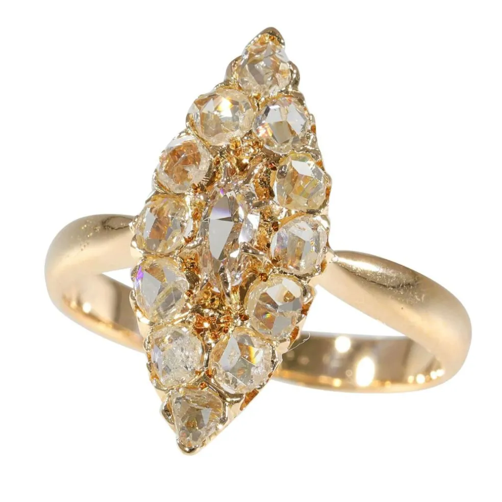 Bague marquise diamants
