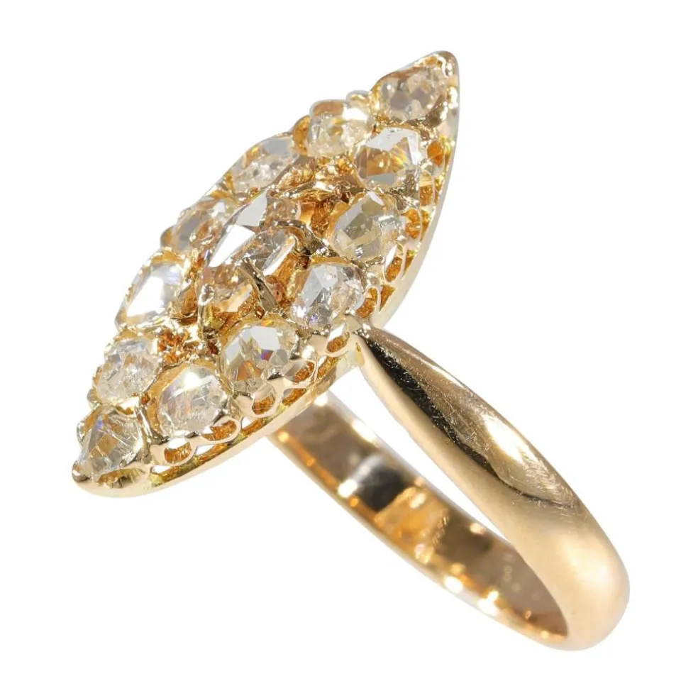 Bague marquise diamants