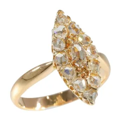 Bague marquise diamants