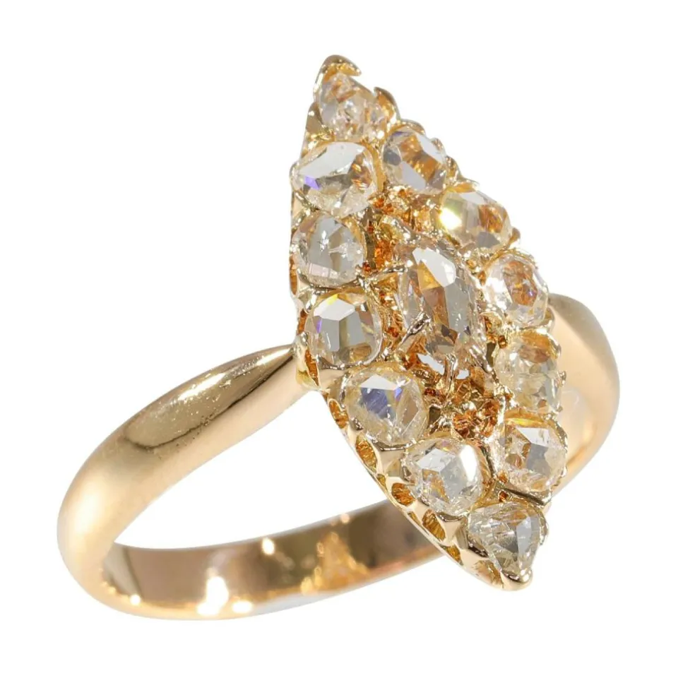 Bague marquise diamants