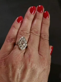 Bague Marquise Diamants en Or Et Platine