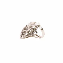 Bague marquise diamants en or blanc et platine