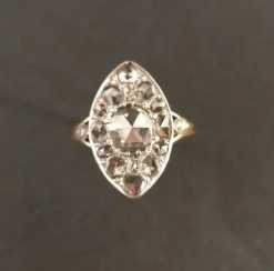 Bague Marquise Diamants en Or Et Platine