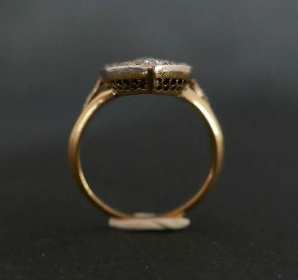 Bague Marquise Diamants en Or Et Platine