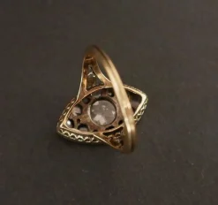 Bague Marquise Diamants en Or Et Platine