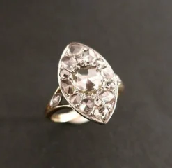 Bague Marquise Diamants en Or Et Platine