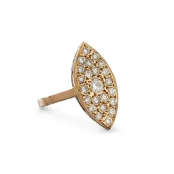 Bague marquise diamants or rose