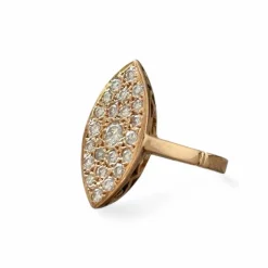 Bague marquise diamants or rose