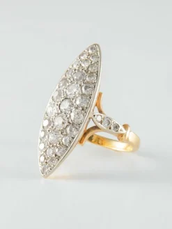 Bague Marquise Diamants or jaune