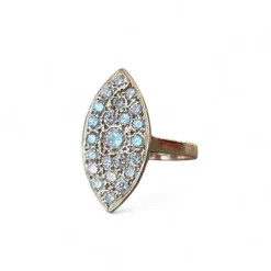 Bague marquise diamants or rose