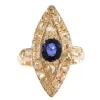 Bague marquise diamants saphir