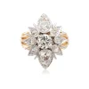 Bague marquise diamants taille ancienne, années 1950