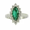 Bague Marquise Emeraude Diamants