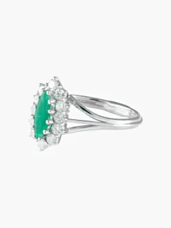 Bague Marquise Emeraude Diamants