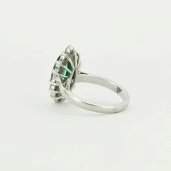 Bague Marquise Emeraude Diamants