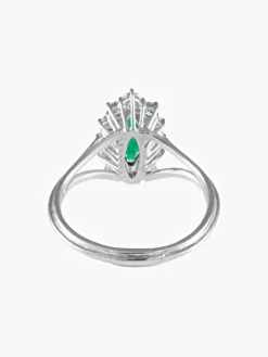 Bague Marquise Emeraude Diamants